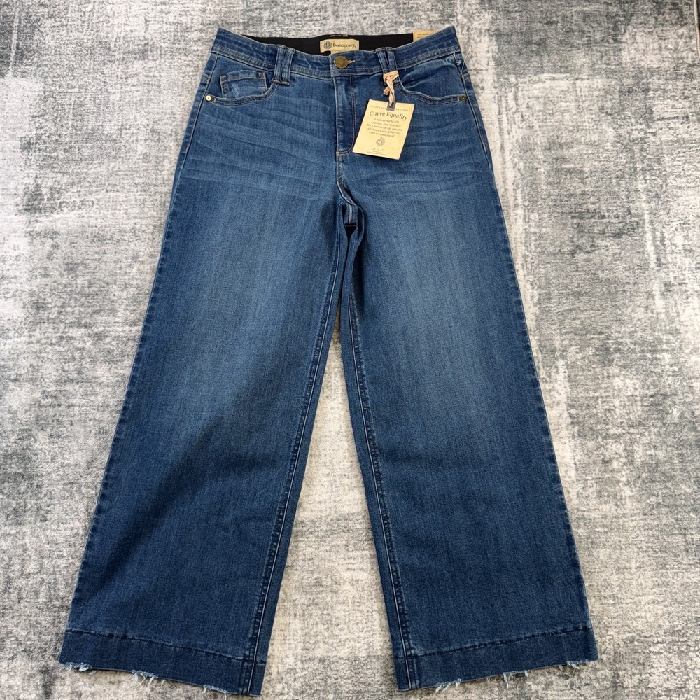 Democracy Jeans Womens 8 Ab Technology High Rise Wed Leg Mold Hold Booty Lift